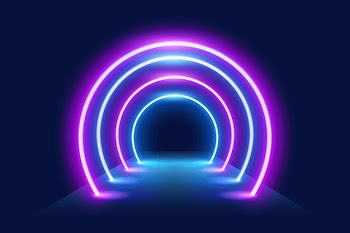 Wallpaper with neon lights Free Vector