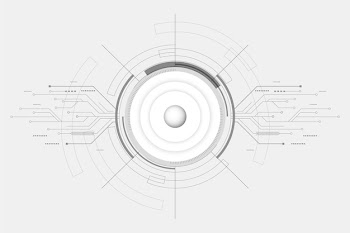 Wallpaper with white technology style Free Vector