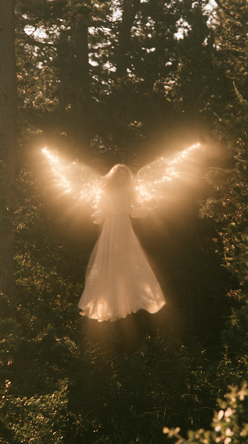Wandering Angel in Enchanted Wilderness