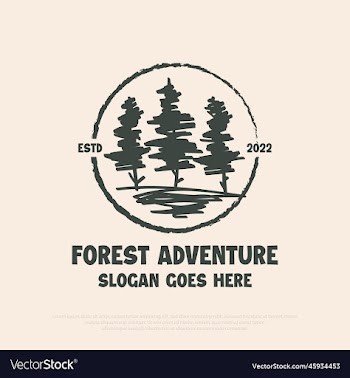 wanderlust forest adventure badge logo design