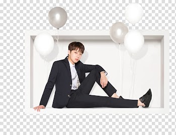 WANNA ONE X Ivy Club P, sitting man inside rectangular frame transparent background PNG clipart