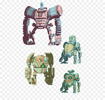 War Robots Battle droid Model sheet Illustration - Retro Robot 