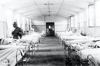 Ward in French barrack hospital (1917). Original from Library of Congr.. | Free public domain photo - 2301128