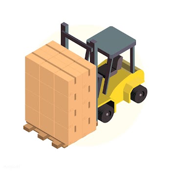 Warehouse forklift isolated on background | Free stock vector - 393206