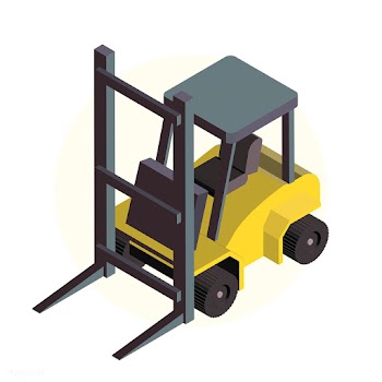 Warehouse forklift isolated on background | Free stock vector - 393263