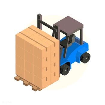 Warehouse forklift isolated on background | Free stock vector - 393307