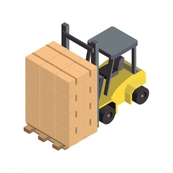Warehouse forklift isolated on background | Free stock vector - 393313