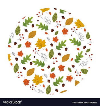 warm and colorful autumn leaves and berries