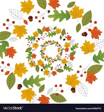 warm and colorful autumn leaves and berries