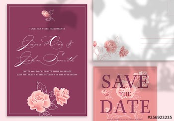 Warm Floral Wedding Stationery Set