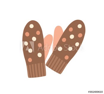 Warm mittens flat vector illustration