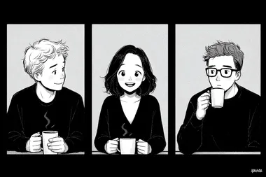 Warm Moments: Friends Enjoying Coffee Warm Moments: Friends Enjoying Coffee