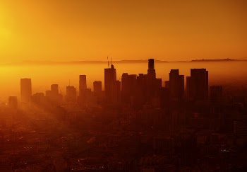 Warm orange sunset behind the skyline | Free Photo - rawpixel