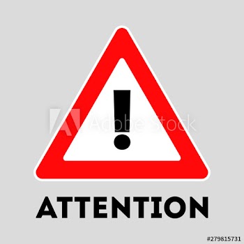 Warning road sign