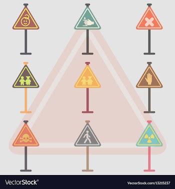 Warning road signs collection set of traffic vector image