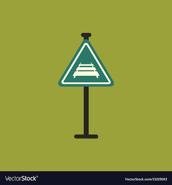 Warning traffic sign railroad vector image