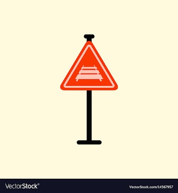 Warning traffic sign railroad vector image
