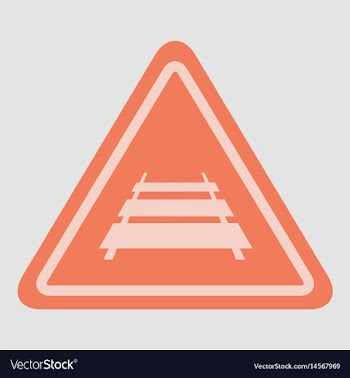Warning traffic sign railroad vector image