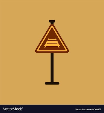 Warning traffic sign railroad vector image
