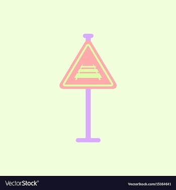 Warning traffic sign railroad vector image