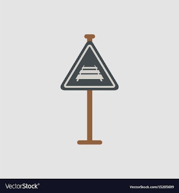 Warning traffic sign railroad vector image