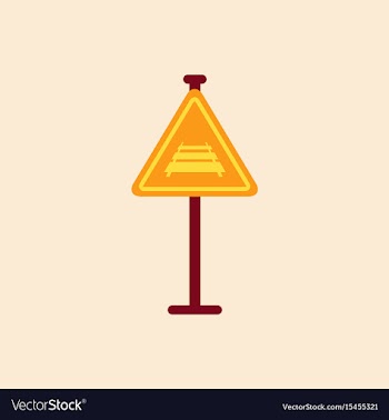 Warning traffic sign railroad vector image