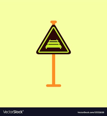 Warning traffic sign railroad vector image