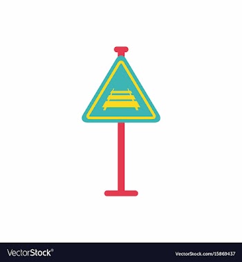 Warning traffic sign railroad vector image