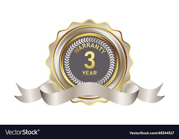 warranty badge element in gold silver color
