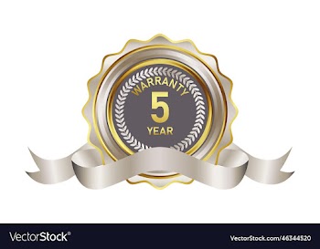 warranty badge element in gold silver color