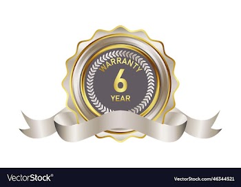 warranty badge element in gold silver color
