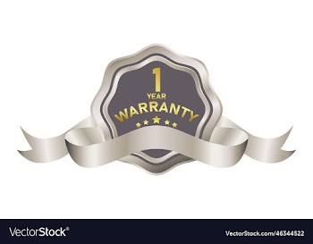 warranty badge in gold silver color