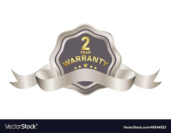 warranty badge in gold silver color