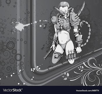 Warrior girl vector image