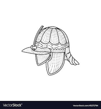 warrior helmet line art design