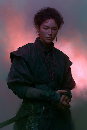 Warrior in Mystical Landscape