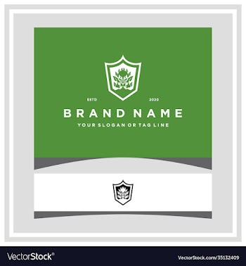warrior leaf shield logo design