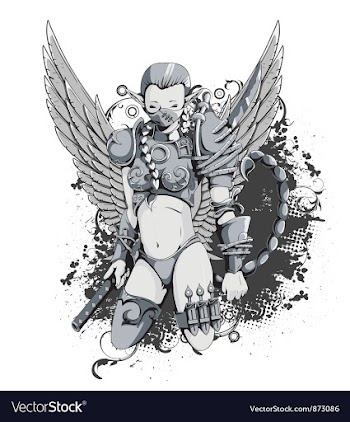 Warrior with wings vector image