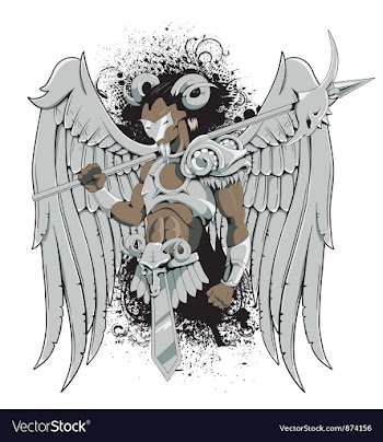Warrior with wings vector image
