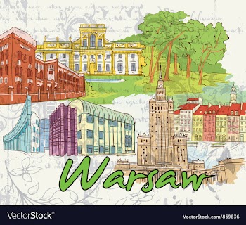 Warsaw doodles vector image
