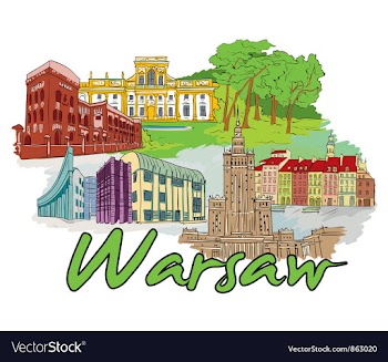 Warsaw doodles vector image