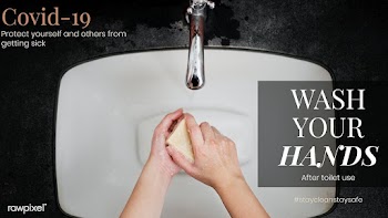 Wash your hands after toilet use to protect yourself and others from g.. | Free  vector - 2314792