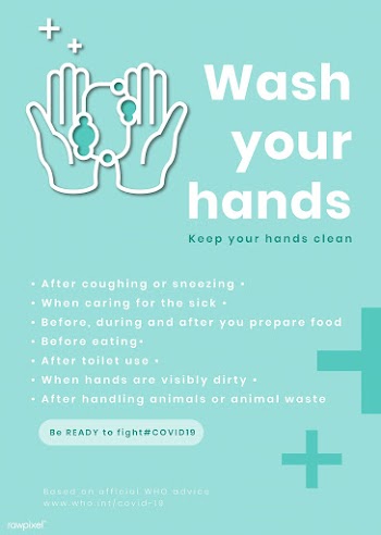 Wash your hands, be ready to fight covid-19 template vector  | Free  vector - 2301240