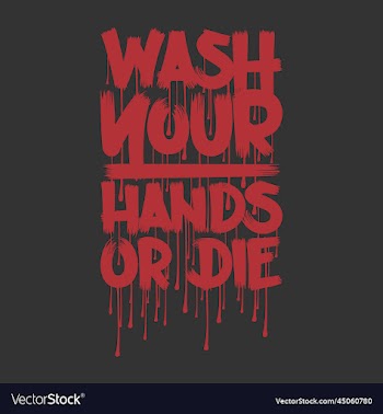 wash your hands or die typography quote