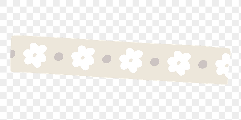 Washi tape png, floral beige | Free PNG - rawpixel
