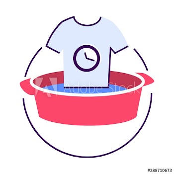 Washing clothes in the red basin