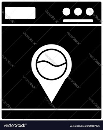 Washing machine black vector image