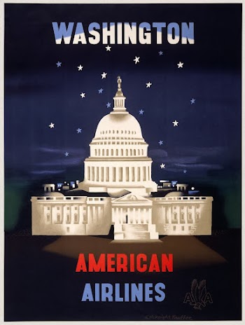 Washington, American Airlines (1950) vintage | Free Photo Illustration - rawpixel