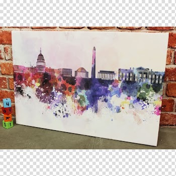 Washington, D.C. Skyline Watercolor painting Canvas print, others transparent background PNG clipart