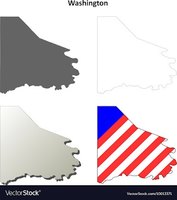 Washington Map Icon Set vector image